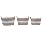 Lits Surélevés 3 Pcs Osier Avec Doublure En Pe
