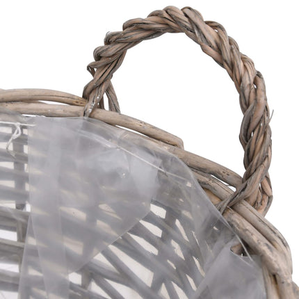 Lits Surélevés 3 Pcs Osier Avec Doublure En Pe