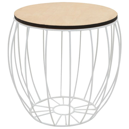 Ensemble De Table Basse Contreplaqué De Peuplier Fer 3 Pcs
