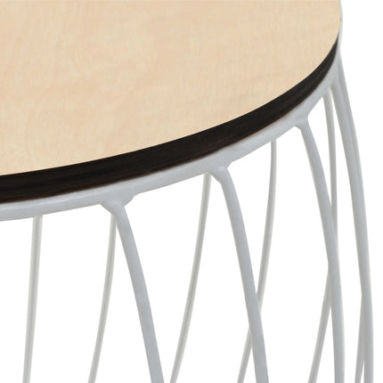 Ensemble De Table Basse Contreplaqué De Peuplier Fer 3 Pcs