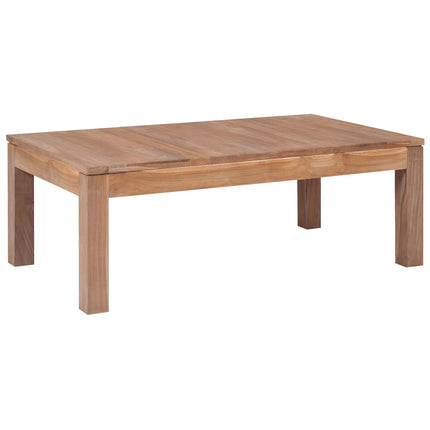 Table Basse Bois De Teck Et Finition Naturelle 110X60X40 Cm