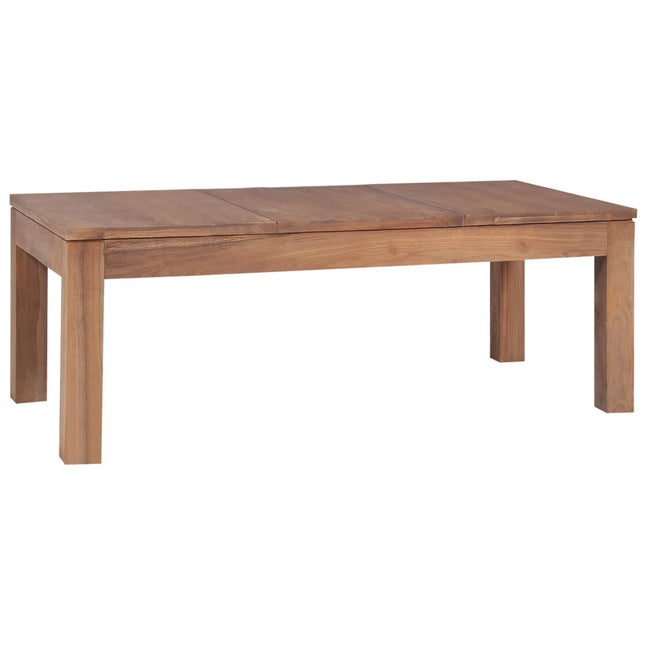 Table Basse Bois De Teck Et Finition Naturelle 110X60X40 Cm