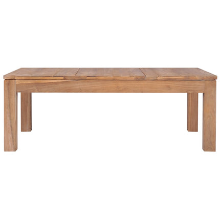 Table Basse Bois De Teck Et Finition Naturelle 110X60X40 Cm