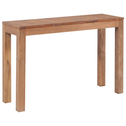 Table Console Bois De Teck Et Finition Naturelle 110 X 35 X 76 Cm