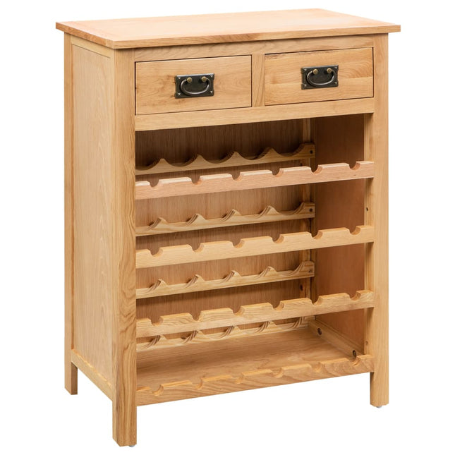 Casier À Bouteilles 72 X 32 X 90 Cm Bois De Chêne Massif Marron