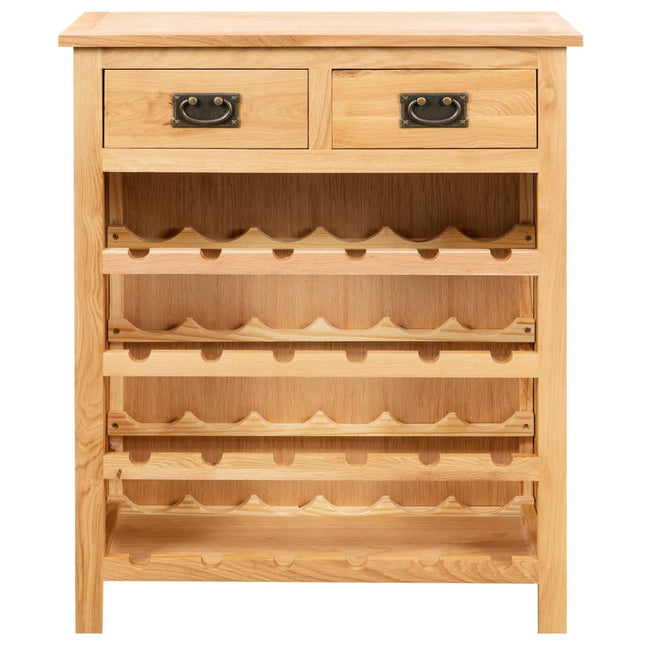 Casier À Bouteilles 72 X 32 X 90 Cm Bois De Chêne Massif Marron