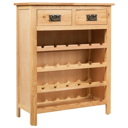 Casier À Bouteilles 72 X 32 X 90 Cm Bois De Chêne Massif Marron