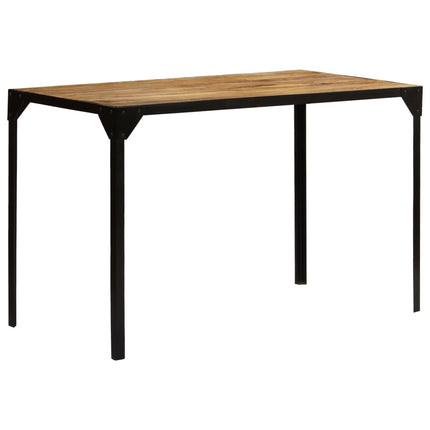 Table À Manger Bois De Manguier Brut Massif Et Acier 120 Cm