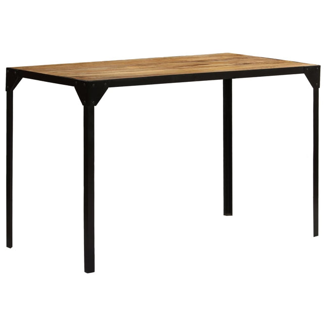 Table À Manger Bois De Manguier Brut Massif Et Acier 120 Cm