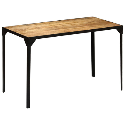 Table À Manger Bois De Manguier Brut Massif Et Acier 120 Cm
