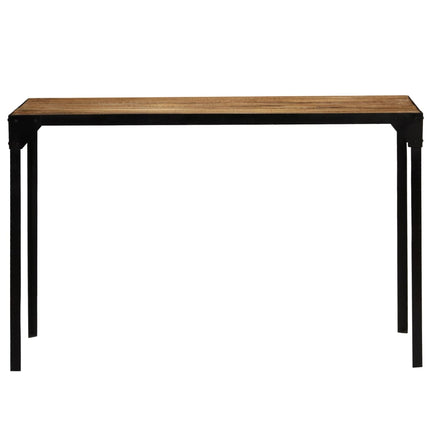 Table À Manger Bois De Manguier Brut Massif Et Acier 120 Cm