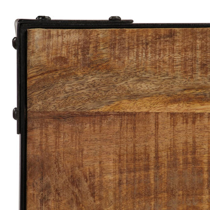 Table À Manger Bois De Manguier Brut Massif Et Acier 120 Cm