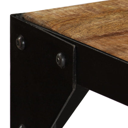 Table À Manger Bois De Manguier Brut Massif Et Acier 120 Cm