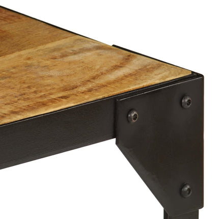 Table Basse Bois Massif De Manguier Brut Et Acier 110 Cm