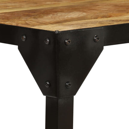 Table Basse Bois Massif De Manguier Brut Et Acier 110 Cm