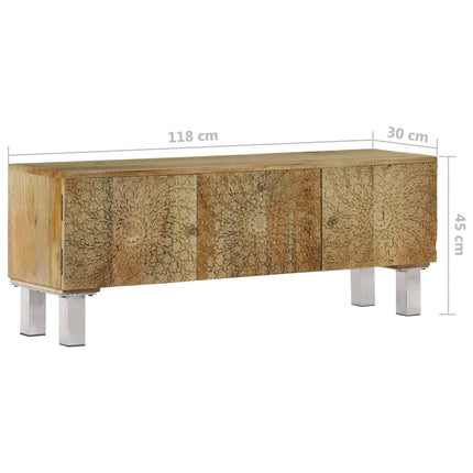Meuble Tv Bois De Manguier Massif 118X30X45 Cm