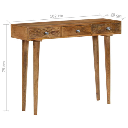 Table Console Bois De Manguier Massif 102X30X79 Cm