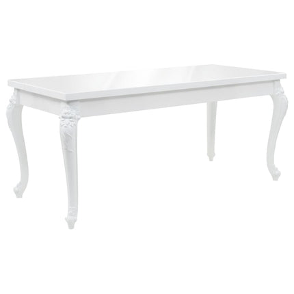 Table À Manger 179X89X81 Cm Blanc Brillant