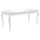Table À Manger 179X89X81 Cm Blanc Brillant