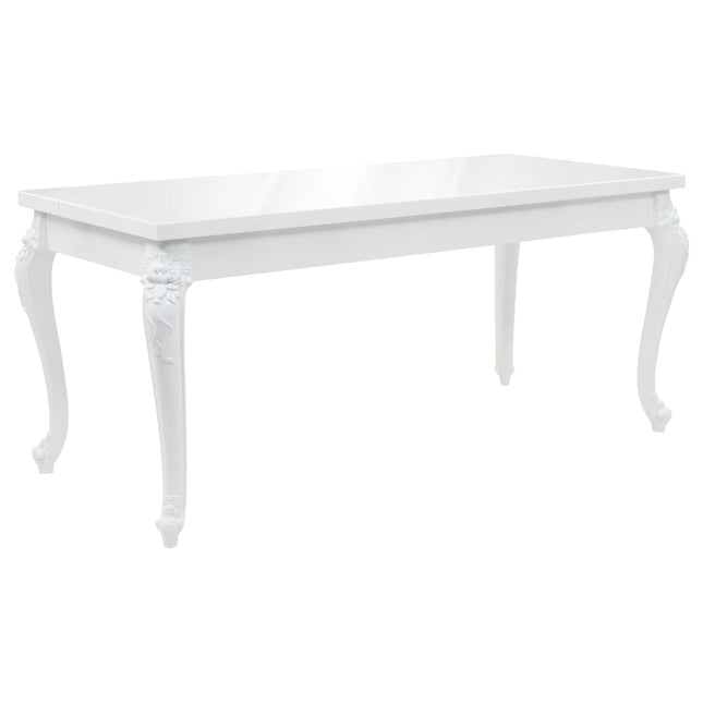 Table À Manger 179X89X81 Cm Blanc Brillant
