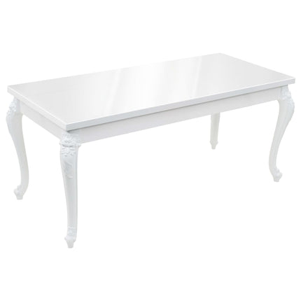 Table À Manger 179X89X81 Cm Blanc Brillant