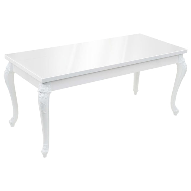 Table À Manger 179X89X81 Cm Blanc Brillant