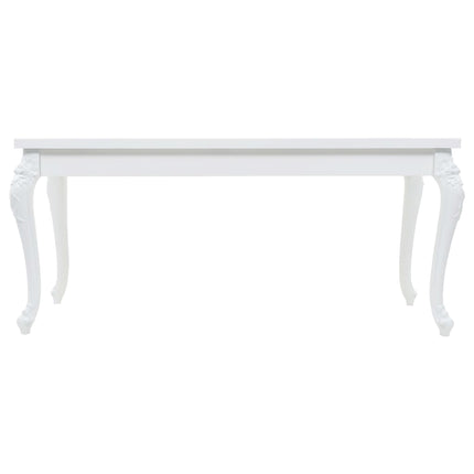 Table À Manger 179X89X81 Cm Blanc Brillant