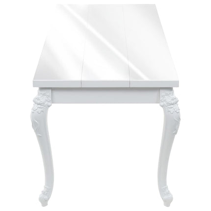 Table À Manger 179X89X81 Cm Blanc Brillant