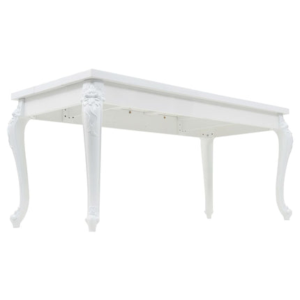 Table À Manger 179X89X81 Cm Blanc Brillant