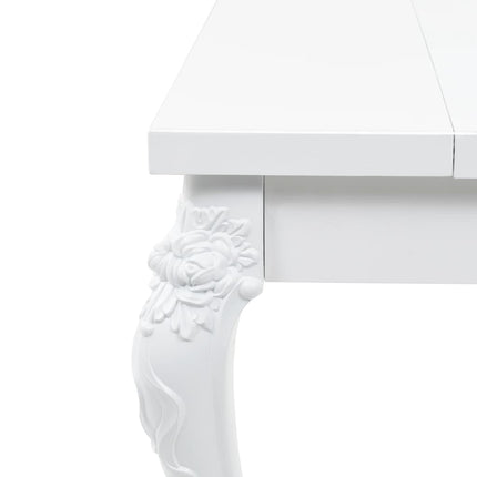 Table À Manger 179X89X81 Cm Blanc Brillant