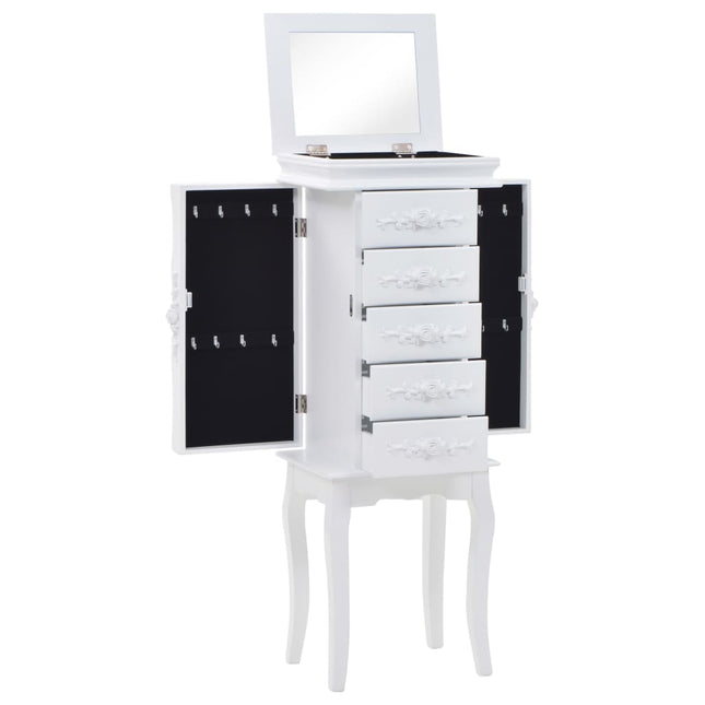 Armoire À Bijoux Sur Pieds Blanc