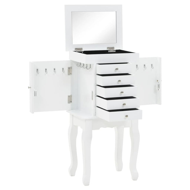 Armoire À Bijoux Sur Pieds Blanc