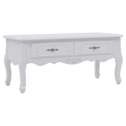 Table Basse 100X50X46 Cm Blanc
