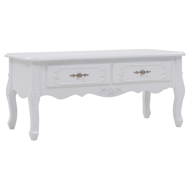 Table Basse 100X50X46 Cm Blanc