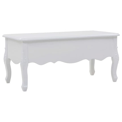 Table Basse 100X50X46 Cm Blanc