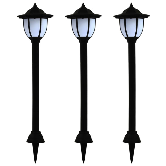 Lampes Solaires À Led D'extérieur 6 Pcs Noir