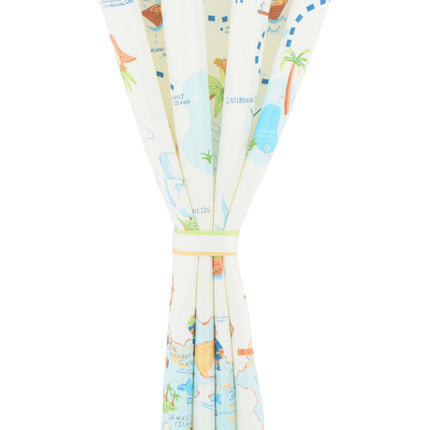 Rideau Occultant Imprimé Enfants 2 Pcs 140X240 Cm Voyager Monde