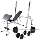 Banc D'entraînement Et Support De Poids Jeu D'haltères 60,5 Kg