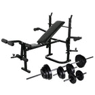 Banc D'entraînement Avec Support De Poids Jeu D'haltères 60,5Kg
