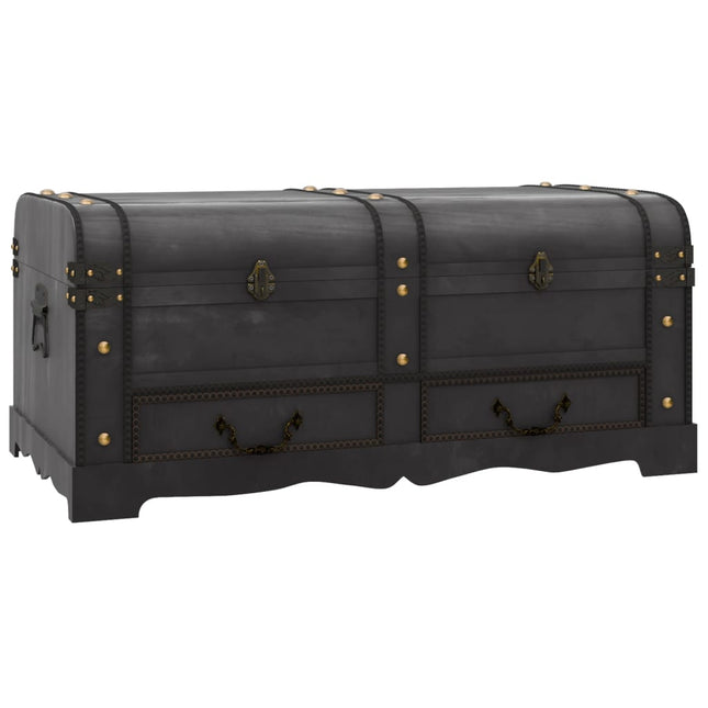 Coffre De Rangement Bois Noir 90 X 51 X 42 Cm