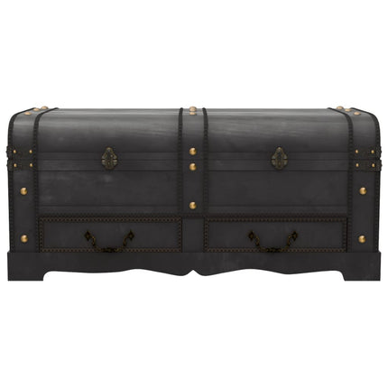 Coffre De Rangement Bois Noir 90 X 51 X 42 Cm