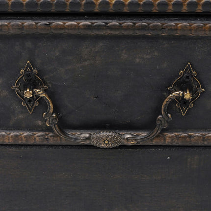 Coffre De Rangement Bois Noir 90 X 51 X 42 Cm