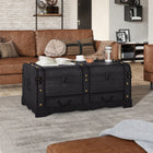 Coffre De Rangement Bois Noir 90 X 51 X 42 Cm