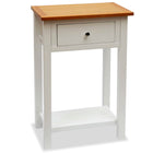 Table D'appoint 50 X 32 X 75 Cm Bois De Chêne Massif