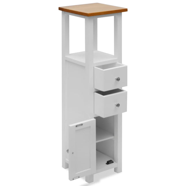 Commode Haute 26 X 26 X 94 Cm Bois De Chêne Massif