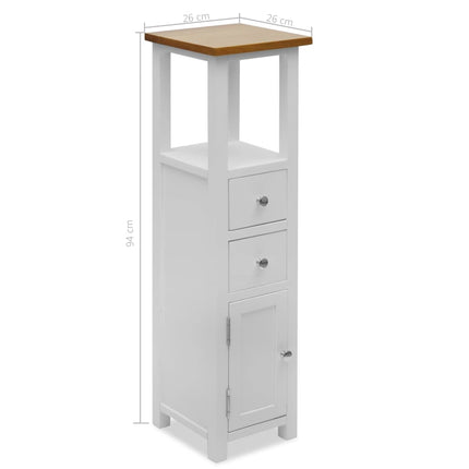 Commode Haute 26 X 26 X 94 Cm Bois De Chêne Massif