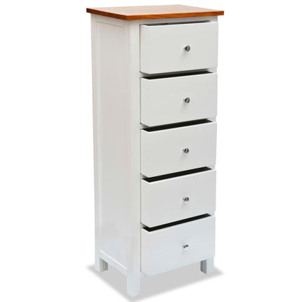 Commode Haute 45X32X115 Cm Bois De Chêne Massif