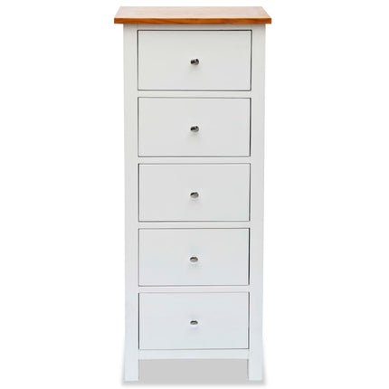 Commode Haute 45X32X115 Cm Bois De Chêne Massif