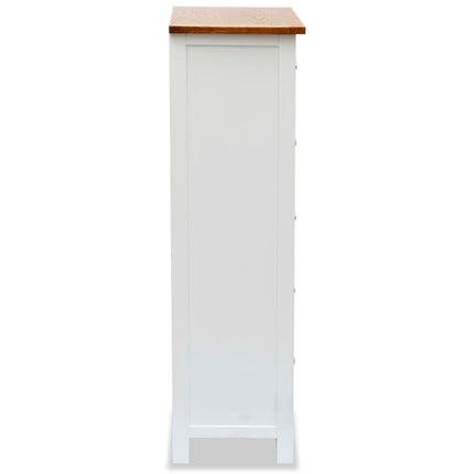 Commode Haute 45X32X115 Cm Bois De Chêne Massif