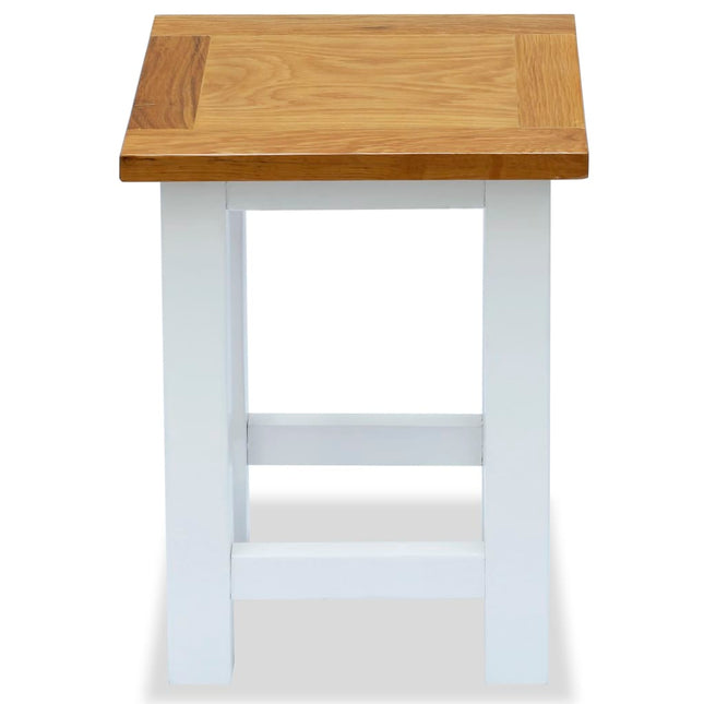Table D'appoint 27 X 24 X 37 Cm Bois De Chêne Massif